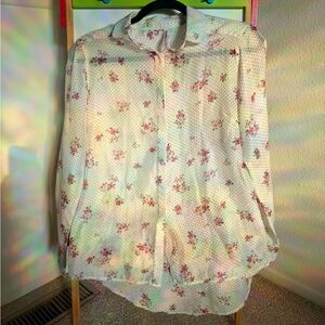 Stradivarius Floral Polka Dot Blouse